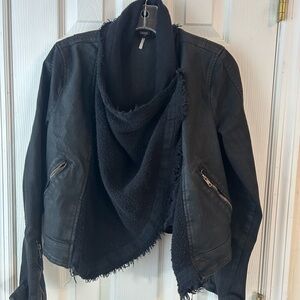 Free People Denim Women's Black Jacket